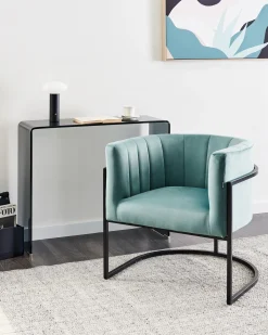 Discount Fotel LARVIK II Welur Miętowy Wszystkie Fotele|Fotele Tapicerowane