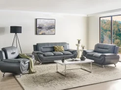 Outlet Fotel LEIRA II Ekoskóra Szary Wszystkie Fotele|Fotele Skórzane