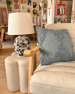 Outlet Fotel LEKNES Boucle Złamana biel Wszystkie Fotele|Fotele Tapicerowane