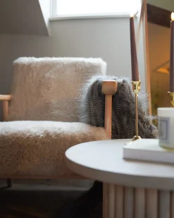 Discount Fotel LEKNES Sztuczne futro Jasnobeżowy Wszystkie Fotele|Fotele Tapicerowane