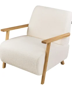 Discount Fotel LESJA Boucle Jasnobeżowy Wszystkie Fotele|Fotele Tapicerowane