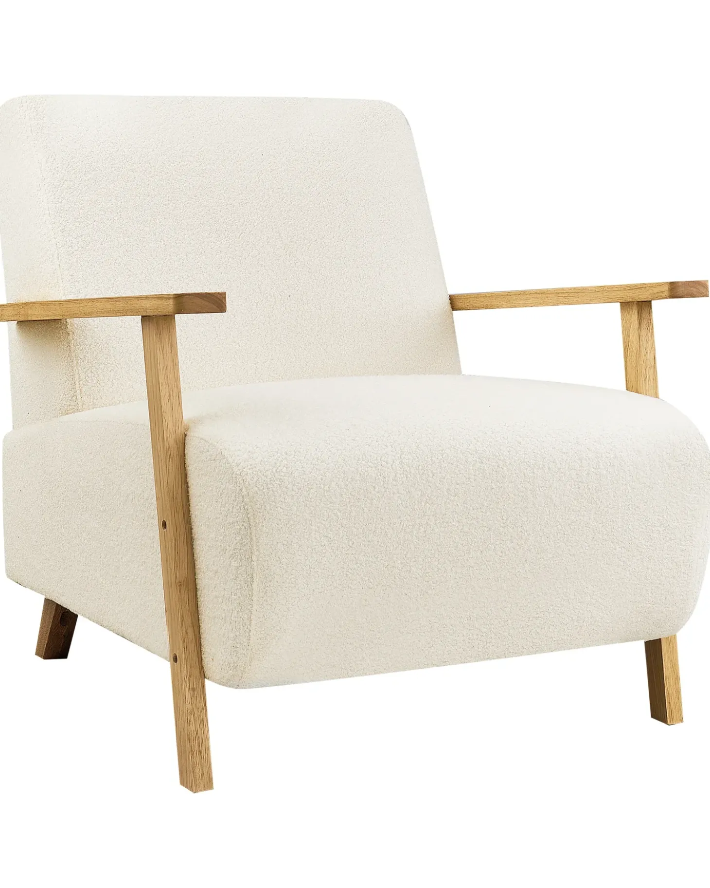 Discount Fotel LESJA Boucle Jasnobeżowy Wszystkie Fotele|Fotele Tapicerowane