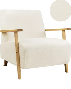 Discount Fotel LESJA Boucle Jasnobeżowy Wszystkie Fotele|Fotele Tapicerowane