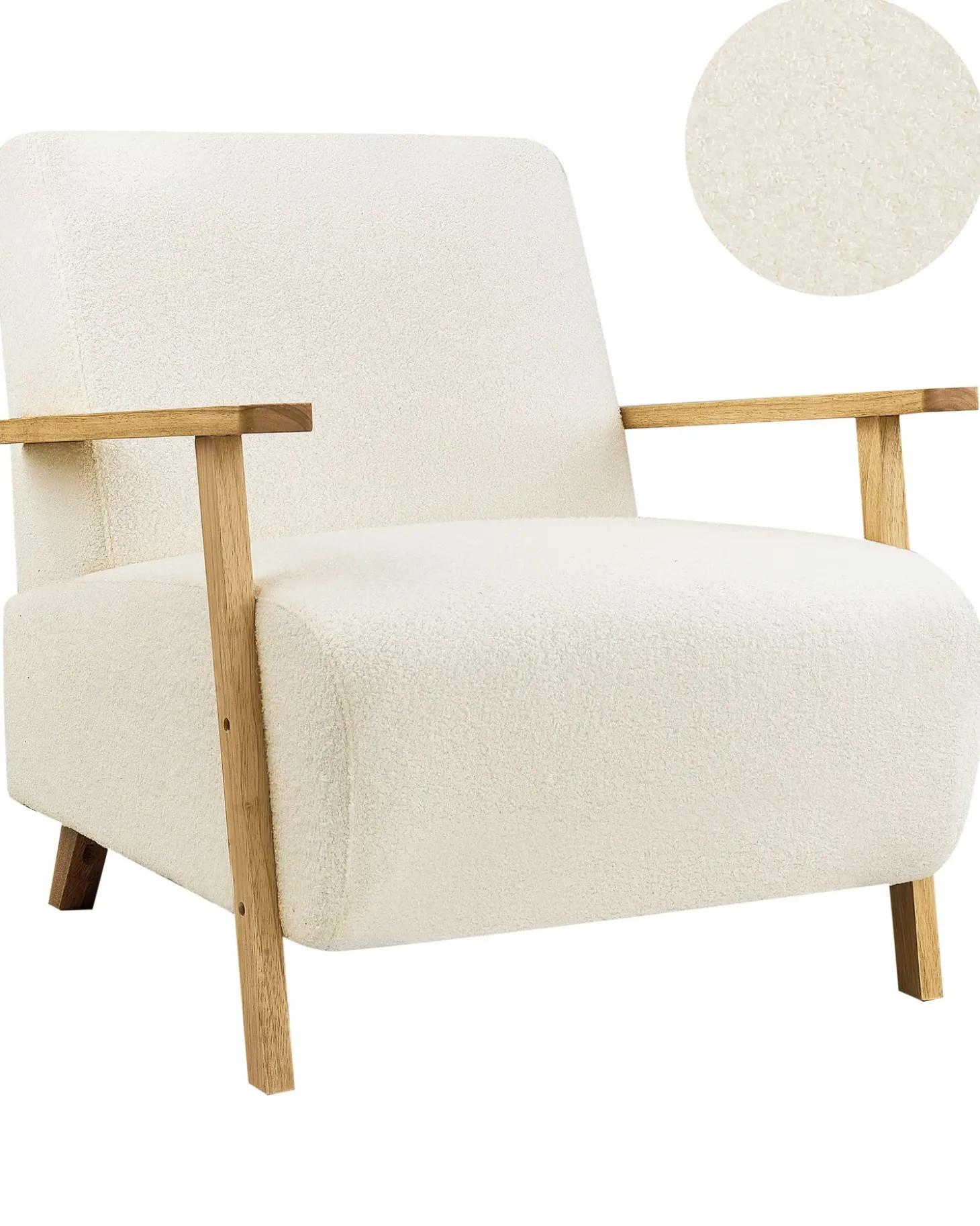 Discount Fotel LESJA Boucle Jasnobeżowy Wszystkie Fotele|Fotele Tapicerowane
