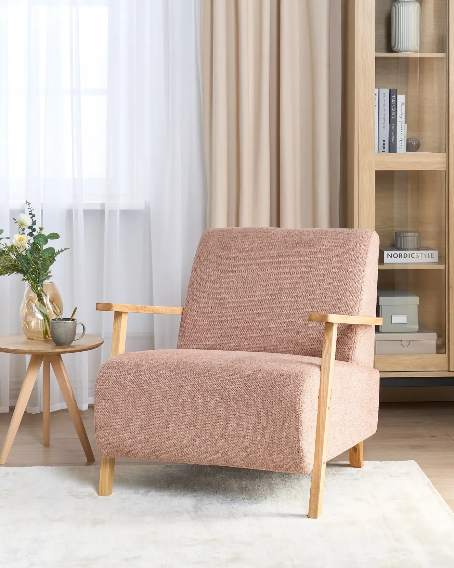 Discount Fotel LESJA Różowy Wszystkie Fotele|Fotele Tapicerowane