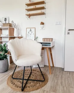 Discount Fotel LOVELOCK Boucle Biały Wszystkie Fotele|Fotele Tapicerowane