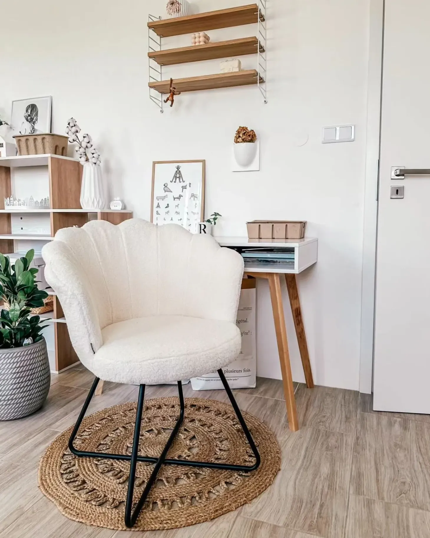 Discount Fotel LOVELOCK Boucle Biały Wszystkie Fotele|Fotele Tapicerowane