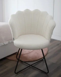 Discount Fotel LOVELOCK Boucle Biały Wszystkie Fotele|Fotele Tapicerowane