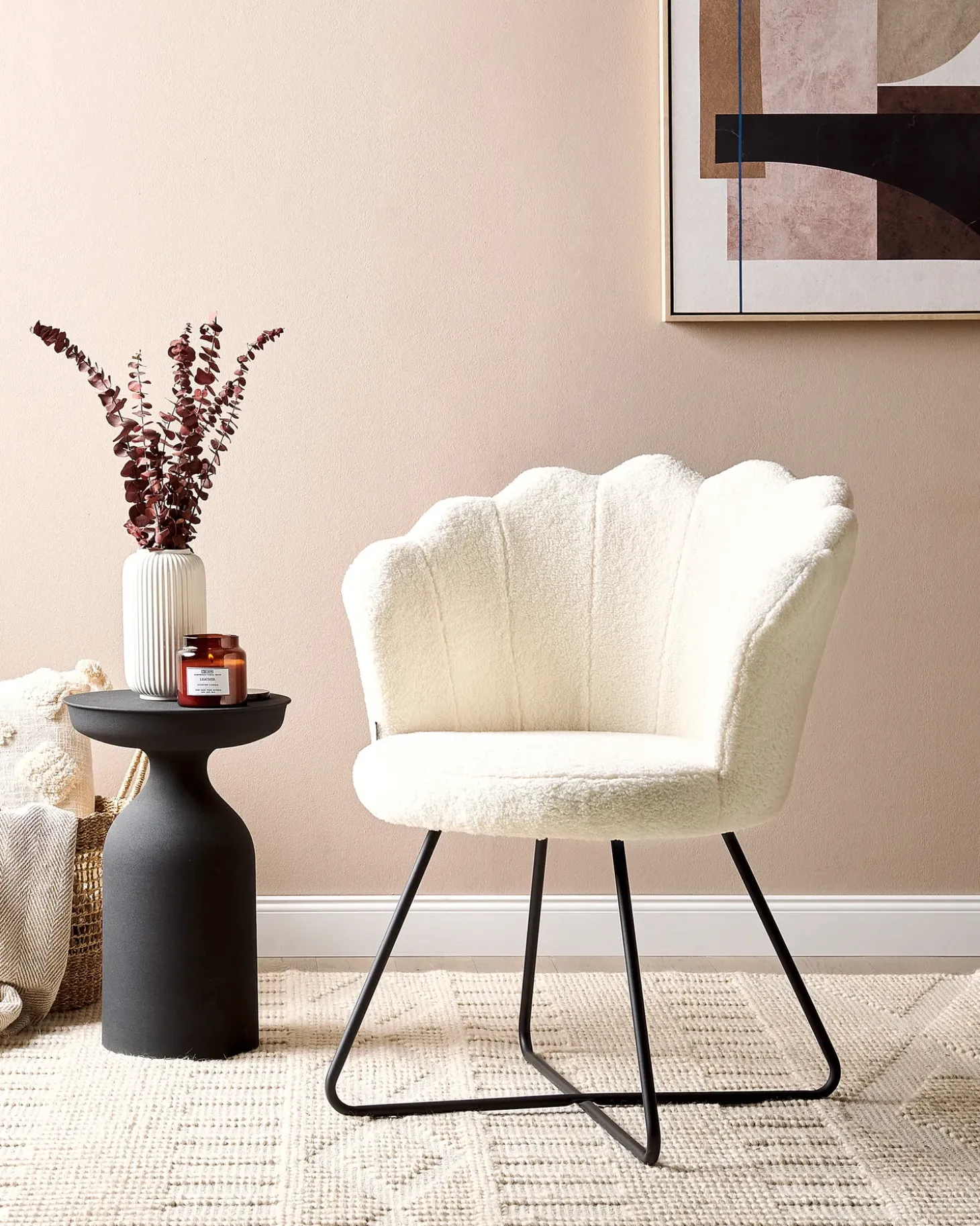 Discount Fotel LOVELOCK Boucle Biały Wszystkie Fotele|Fotele Tapicerowane
