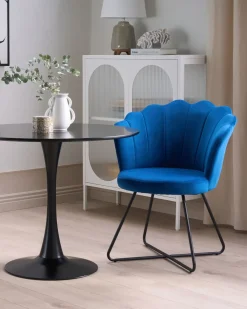 Discount Fotel LOVELOCK Welur Granatowy Wszystkie Fotele|Fotele Tapicerowane