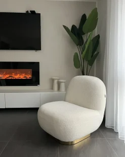 Outlet Fotel LOVIISA Boucle Biały Wszystkie Fotele|Fotele Tapicerowane