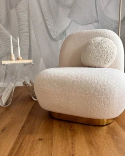 Outlet Fotel LOVIISA Boucle Biały Wszystkie Fotele|Fotele Tapicerowane