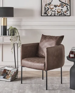 Discount MALMOS Ekoskóra Ciemnobrązowy Wszystkie Fotele|Fotele Skórzane