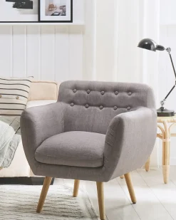 Outlet Fotel MELBY Jasnoszary Wszystkie Fotele|Fotele Tapicerowane