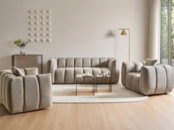 Outlet NESS Beżowoszary Wszystkie Fotele|Fotele Tapicerowane