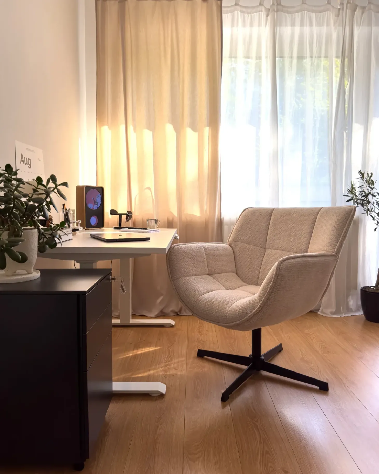 Clearance Fotel obrotowy AUMA Beżowy Wszystkie Fotele|Fotele Tapicerowane