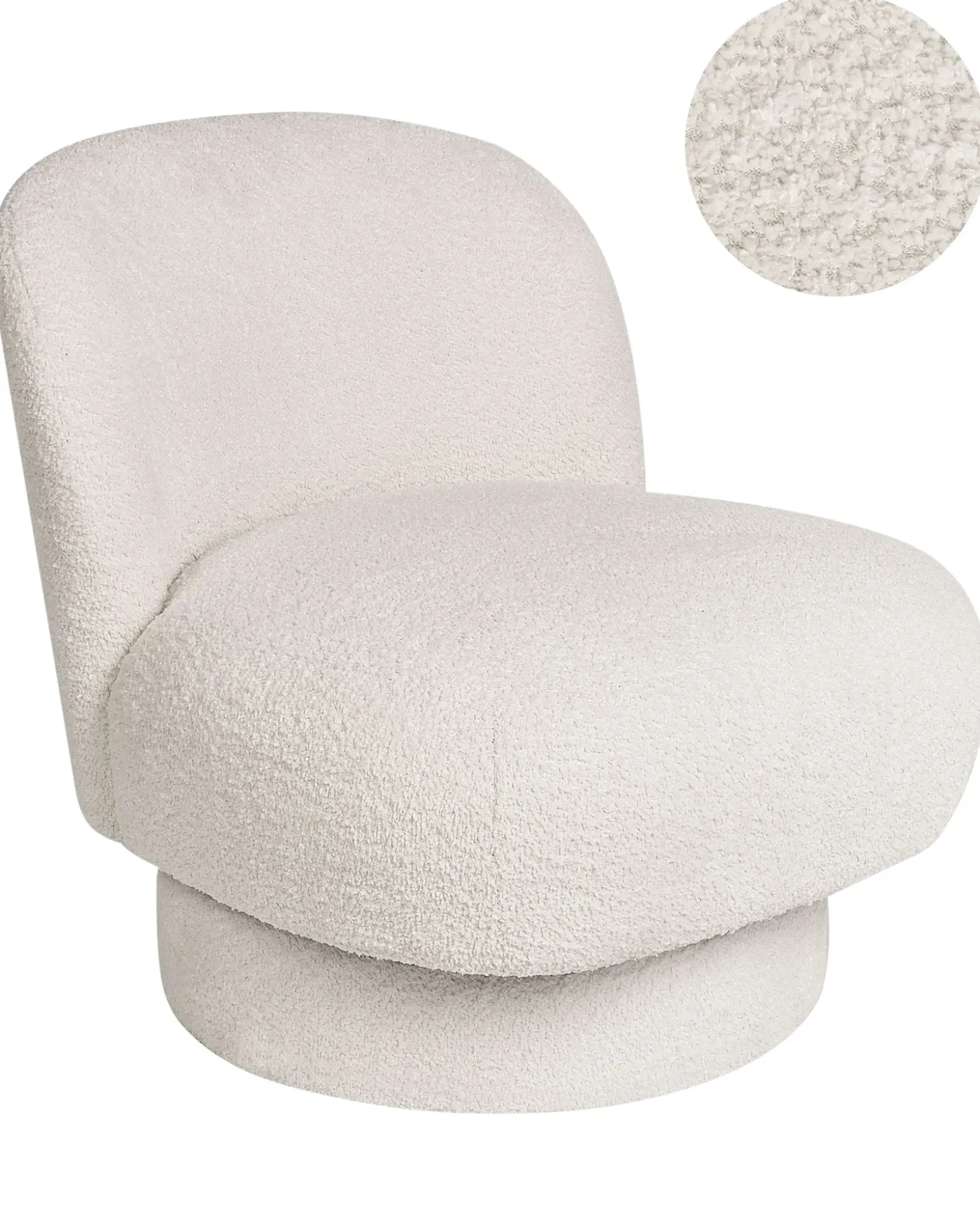 Discount Fotel obrotowy AYLO Boucle Złamana biel Wszystkie Fotele|Fotele Tapicerowane