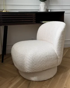 Discount Fotel obrotowy AYLO Boucle Złamana biel Wszystkie Fotele|Fotele Tapicerowane