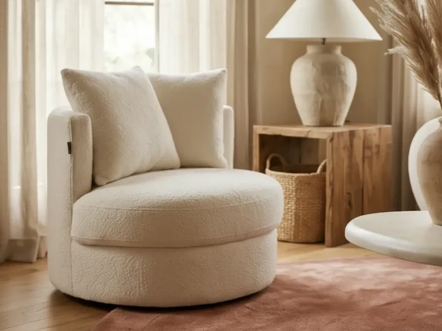 New Fotel obrotowy DALBY Boucle Wszystkie Fotele|Fotele Tapicerowane