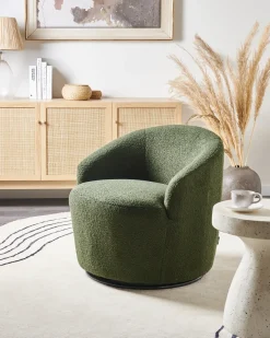 New Fotel obrotowy DAVIK Boucle Ciemnozielony Wszystkie Fotele|Fotele Tapicerowane
