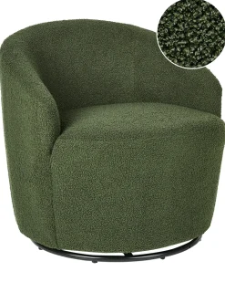 New Fotel obrotowy DAVIK Boucle Ciemnozielony Wszystkie Fotele|Fotele Tapicerowane