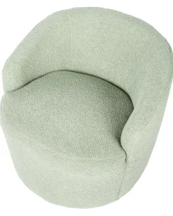 Clearance Fotel obrotowy DAVIK Boucle Jasnozielony Wszystkie Fotele|Fotele Tapicerowane