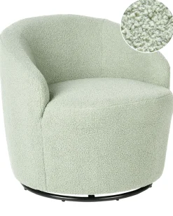 Clearance Fotel obrotowy DAVIK Boucle Jasnozielony Wszystkie Fotele|Fotele Tapicerowane