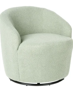 Clearance Fotel obrotowy DAVIK Boucle Jasnozielony Wszystkie Fotele|Fotele Tapicerowane