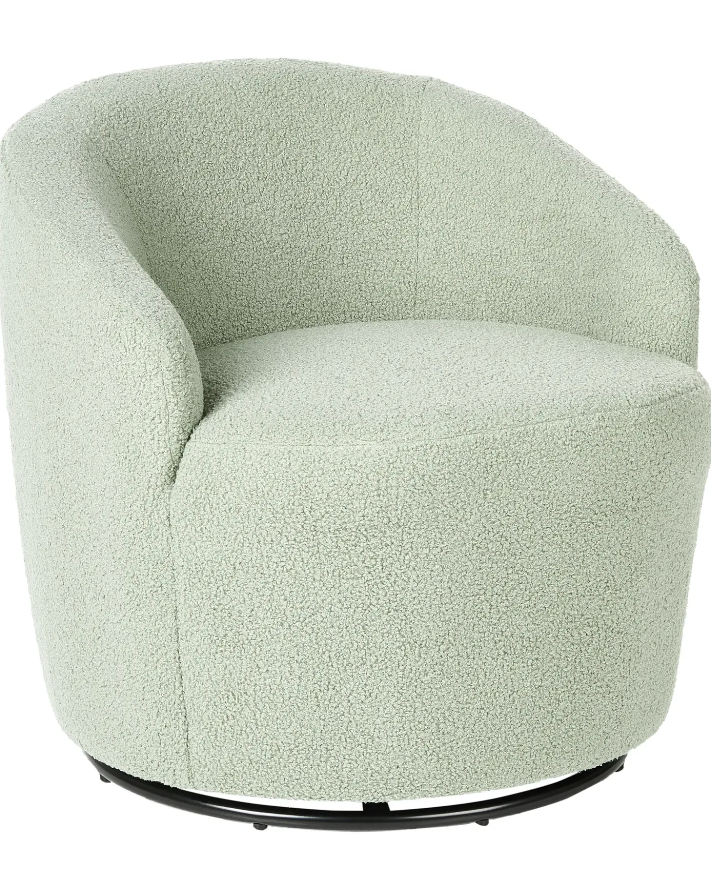 Clearance Fotel obrotowy DAVIK Boucle Jasnozielony Wszystkie Fotele|Fotele Tapicerowane