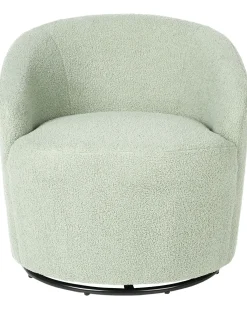Clearance Fotel obrotowy DAVIK Boucle Jasnozielony Wszystkie Fotele|Fotele Tapicerowane