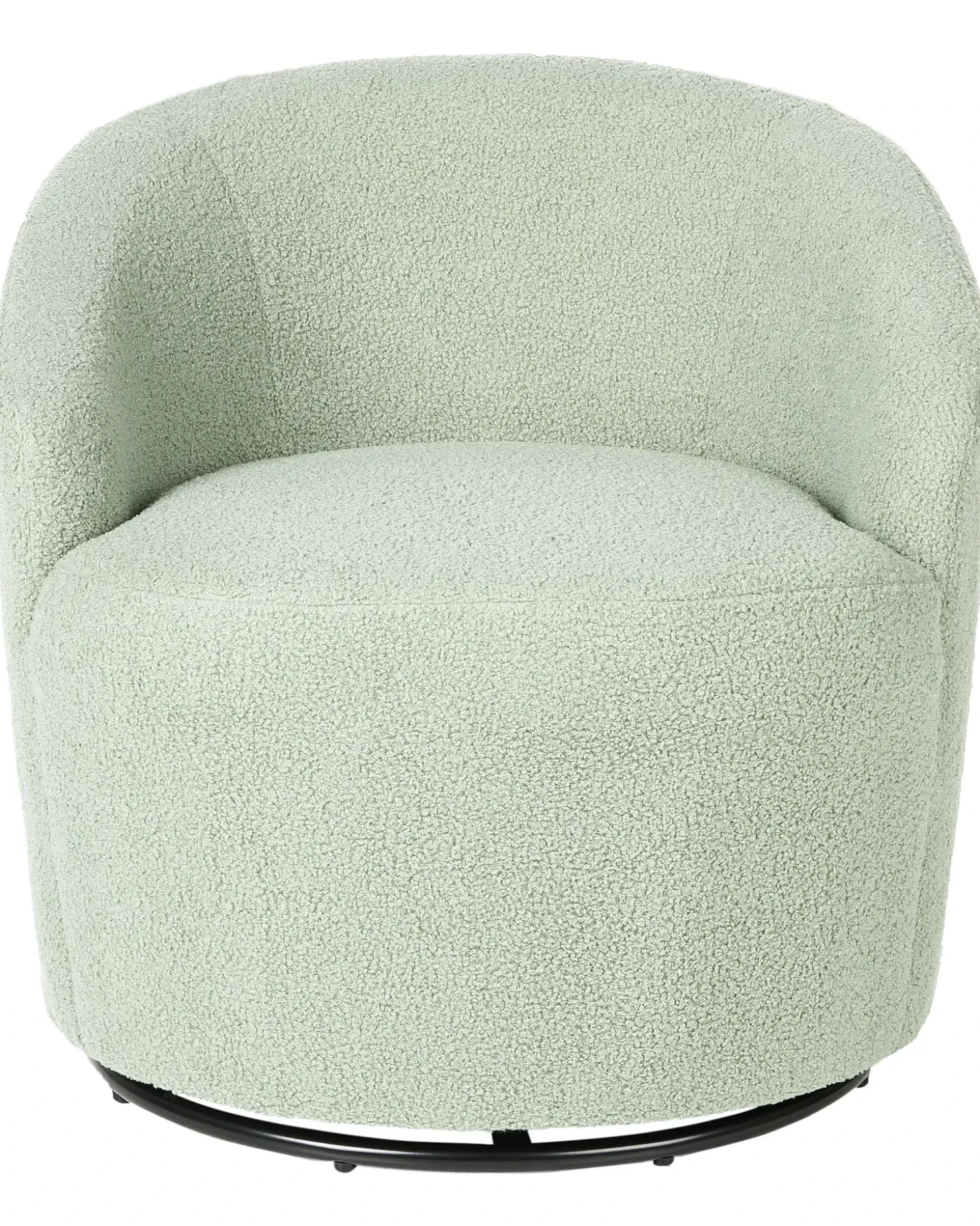 Clearance Fotel obrotowy DAVIK Boucle Jasnozielony Wszystkie Fotele|Fotele Tapicerowane
