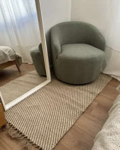Clearance Fotel obrotowy DAVIK Boucle Jasnozielony Wszystkie Fotele|Fotele Tapicerowane