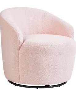Hot Fotel obrotowy DAVIK Boucle Pastelowy róż Wszystkie Fotele|Fotele Tapicerowane