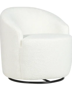 Clearance Fotel obrotowy DAVIK Boucle Złamana biel Wszystkie Fotele|Fotele Tapicerowane