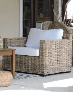 Fotel ogrodowy ARDEA Rattan Jasnobrązowy