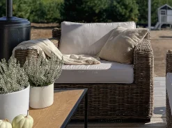 Fotel ogrodowy ARDEA Rattan Jasnobrązowy