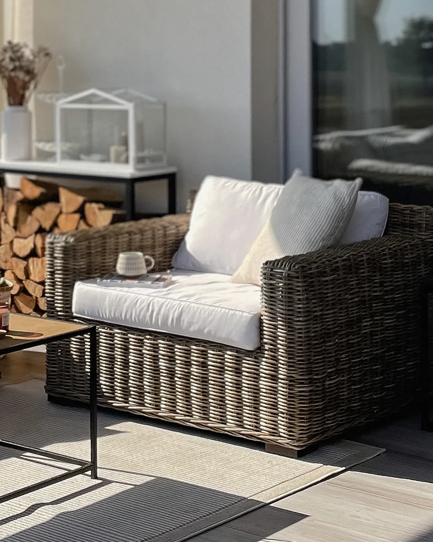 Fotel ogrodowy ARDEA Rattan Jasnobrązowy