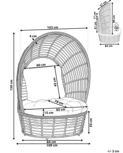 Fotel ogrodowy LIDO Rattan Beżowy