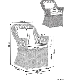 Fotel ogrodowy MAROS II Rattan Naturalny