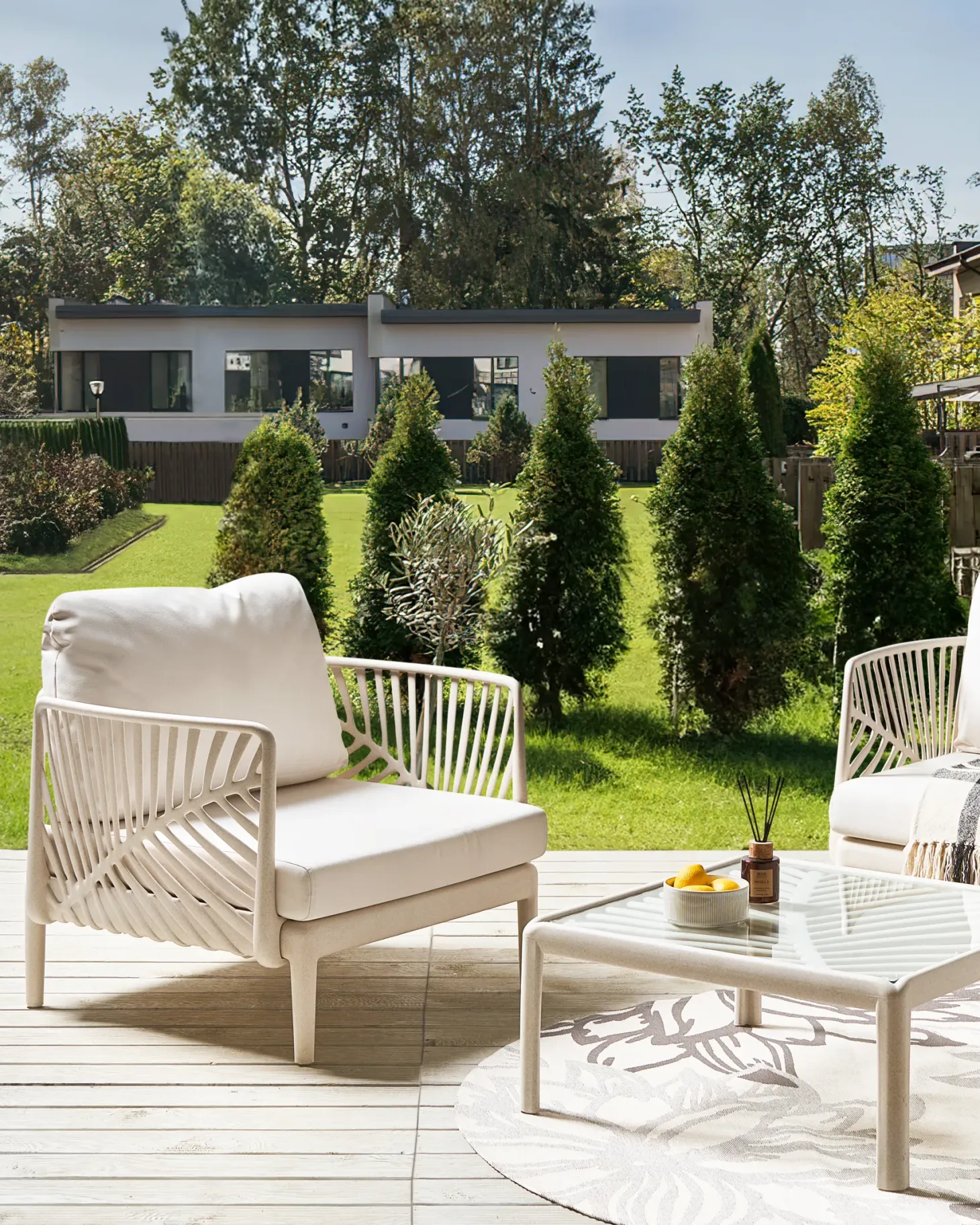 Fotel ogrodowy SATURNIA Jasnobeżowy