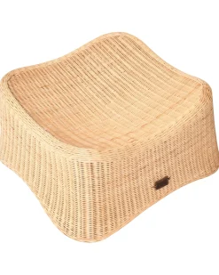 Fotel ogrodowy z otomaną AIGANI Rattan Naturalny