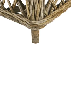 Fotel ogrodowy z poduszkami RIBOLLA Z podnóżkiem Rattan Naturalny