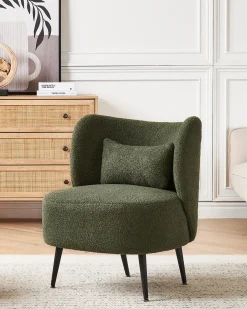 New Fotel OTSBY Boucle Ciemnozielony Wszystkie Fotele|Fotele Tapicerowane