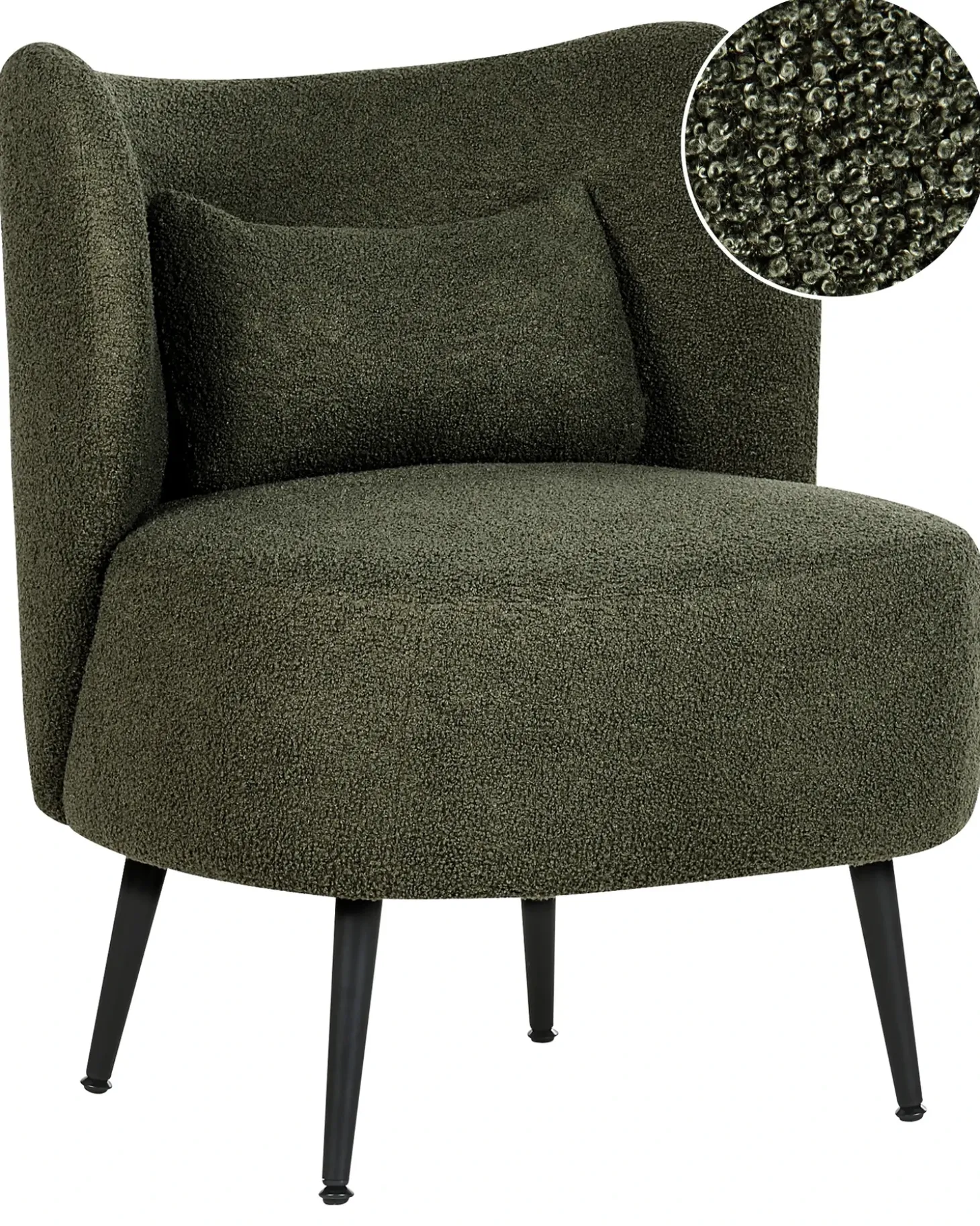 New Fotel OTSBY Boucle Ciemnozielony Wszystkie Fotele|Fotele Tapicerowane
