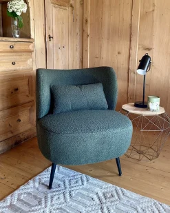 New Fotel OTSBY Boucle Ciemnozielony Wszystkie Fotele|Fotele Tapicerowane