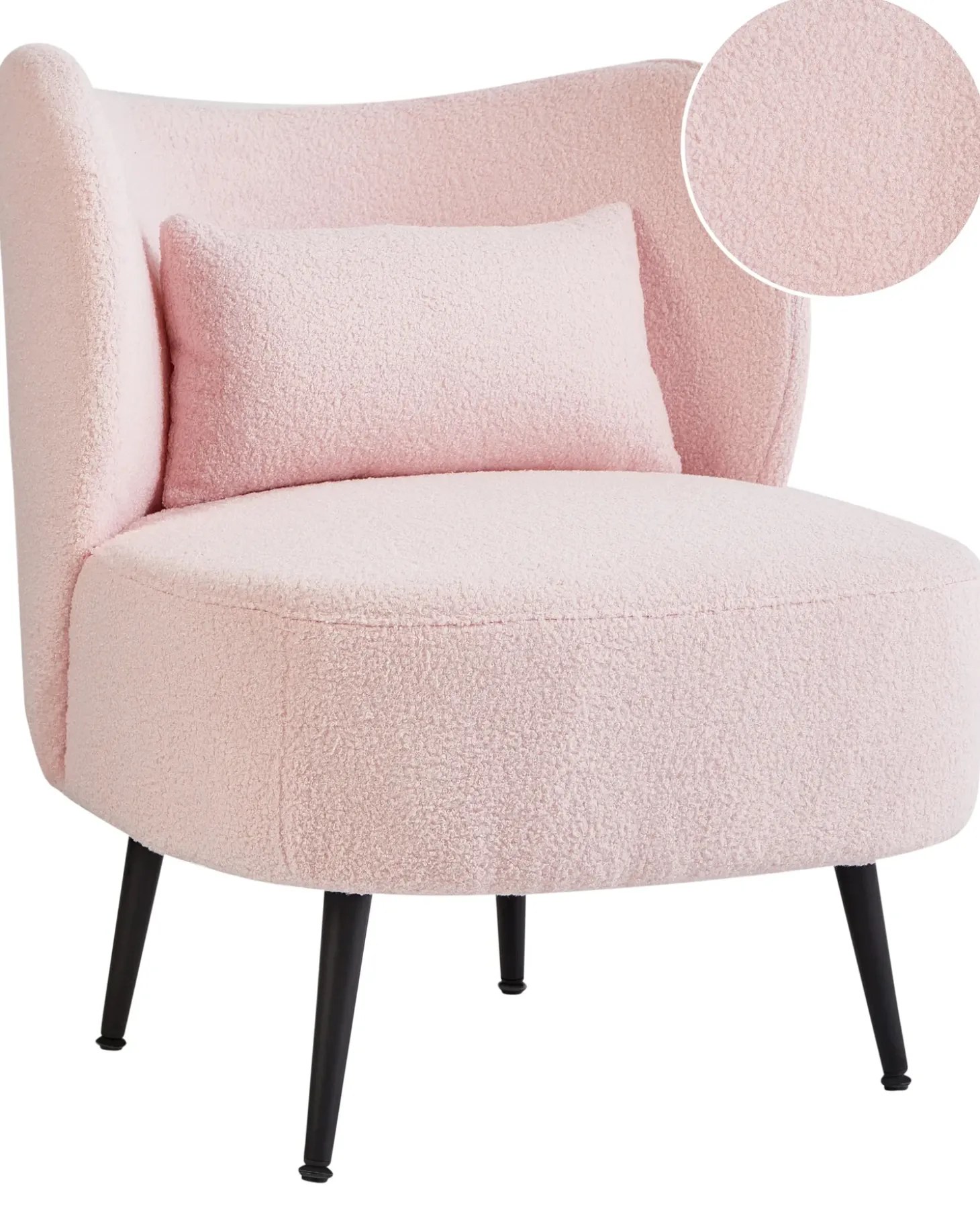 Discount Fotel OTSBY Boucle Pastelowy róż Wszystkie Fotele|Fotele Tapicerowane