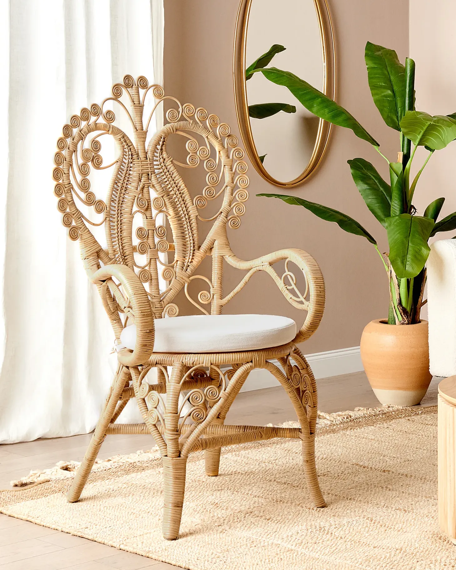 Fotel paw CARRARA Rattan Naturalny
