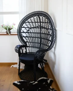 Fotel paw EMMANUELLE Rattan Czarny