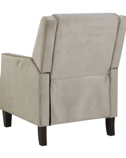 Outlet Fotel rozkładany EGERSUND Welur Beżowoszary Fotele Tapicerowane|Wszystkie Fotele