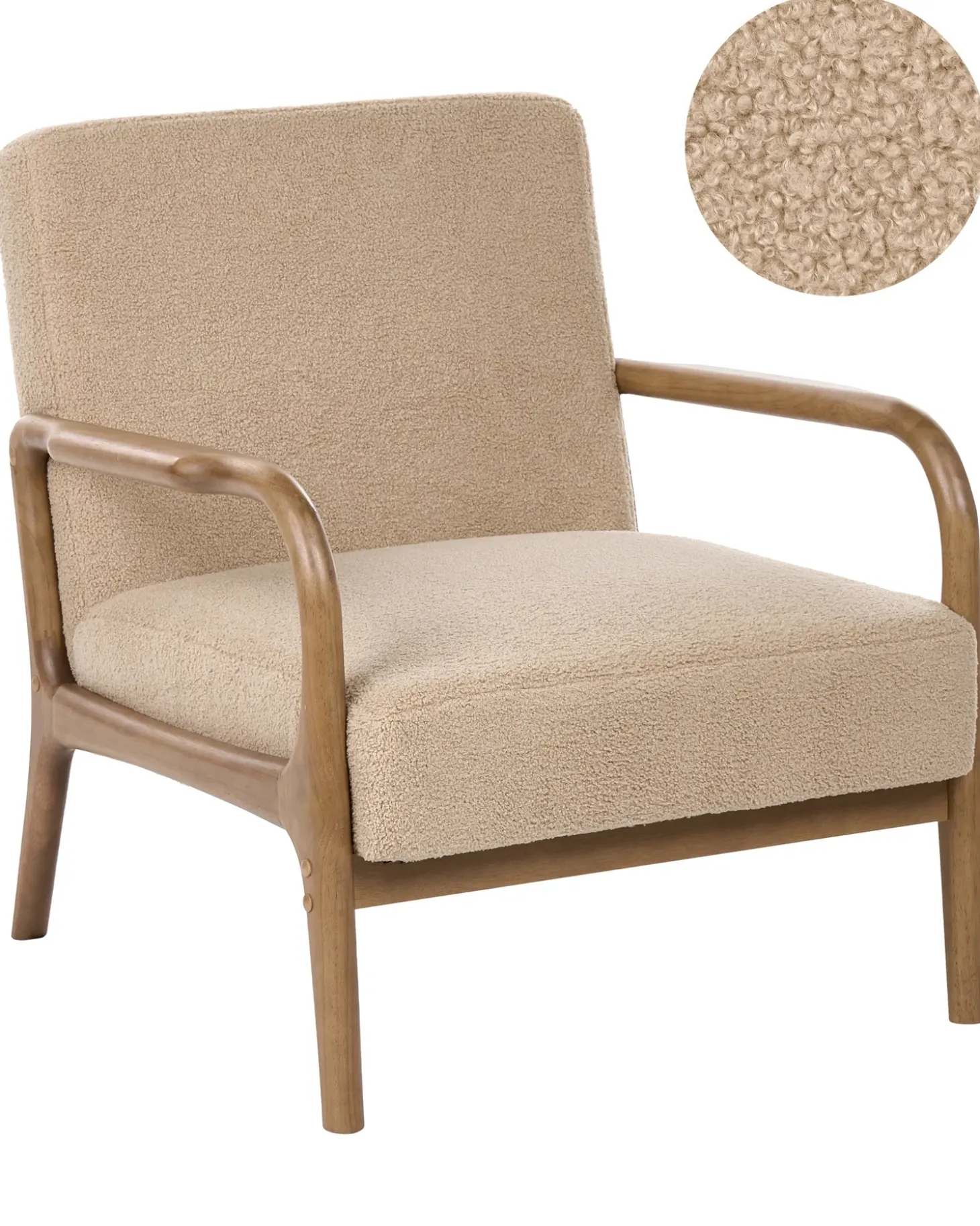 Sale Fotel SENNELS Boucle Beżowy Wszystkie Fotele|Fotele Tapicerowane
